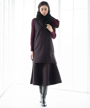 自由区 【XSサイズ～/洗える】ベアテレコ ボトルネック カットソー ワイン系