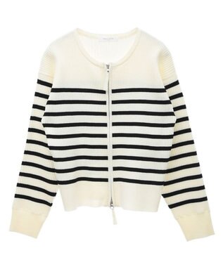 Green Parks ＺＩＰ付きニットカーディガン Border