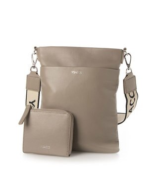 Y'SACCS イタリアンシープ 財布付きスマホポシェット グレージュ