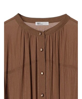 CRAFT STANDARD BOUTIQUE ウ゛ィンテージボイル袖シャーリングワンピース Brown