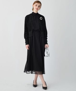 23区 L 【APPLAUDIR】スパングル コンパクトカーディガン ブラック系