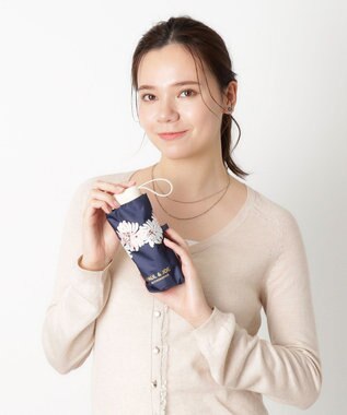 MOONBAT 【WEB限定/一級遮光99.99%】晴雨兼用折りたたみ日傘 ポール&ジョー(PAUL & JOE ACCESSOIRES)クリザンテーム/バイカラー 雨の日OK 遮熱 簡単開閉 UV 晴雨兼用 ネイビーブルー
