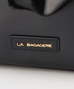 LA BAGAGERIE ソフトエナメル2WAYハンドバッグ Mサイズ ブラック
