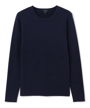 JOSEPH 【洗える】ストレッチシルクニット　ラウンドネック Navy
