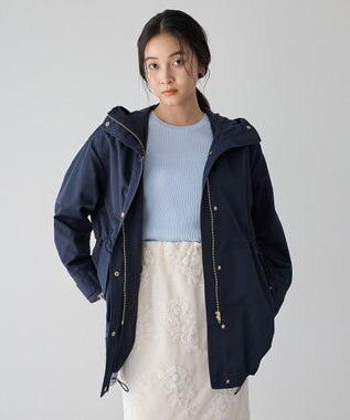 YECCA VECCA [撥水/花粉ガード]ミドル丈マウンテンパーカー Navy