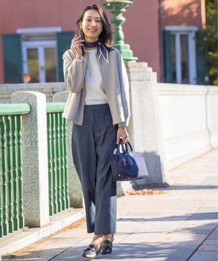 J.PRESS LADIES 【2way・撥水】キャンバス トート バッグ ネイビー系