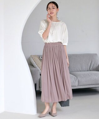 Tiaclasse 【接触冷感】袖ギャザードルマンプルオーバー オフホワイト