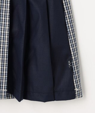 組曲 KIDS 【110-140㎝】 チェックプリーツ キュロット サックスブルー
