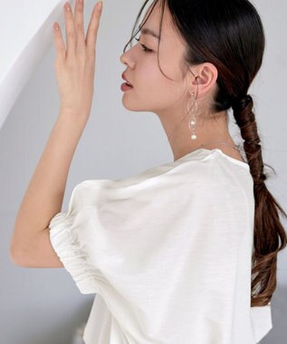 Tiaclasse 【接触冷感】袖ギャザードルマンプルオーバー オフホワイト