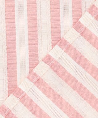J.PRESS YORK STREET 【WOMEN】ストライプショート ブラウス ピンク系1