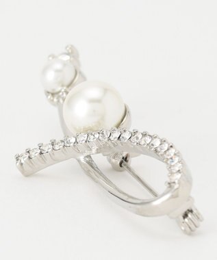 ANY SIS ドロップパール調 ブローチ シルバー