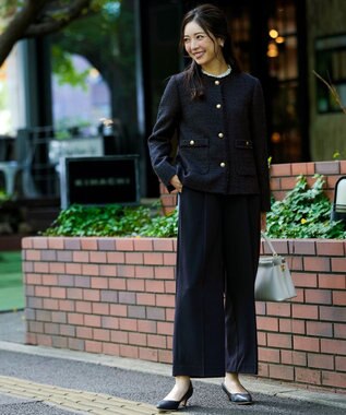 ANY SIS S 【セットアップ対応】セレモニーダブルクロス ワイドパンツ ネイビー