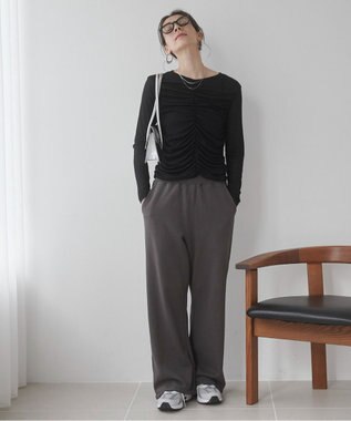 WEGO 【ANGIE VINTAGE/セットアップ対応】ワイドスウェットパンツ スミクロ