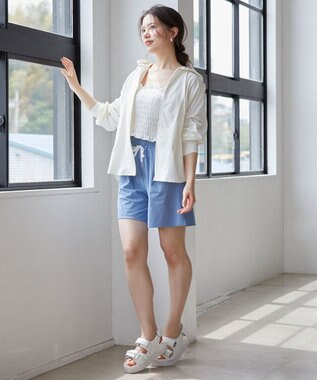 Feroux パールポイントツイード／キルティング サンダル ホワイト系9