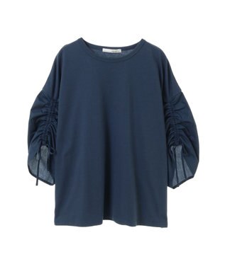 Green Parks ・ＥＬＥＮＣＡＲＥ　ＤＵＥ　ギャザースリーブＴＥＥ Blue