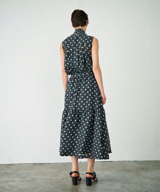 GRACE CONTINENTAL シアードットプリントブラウス ブラック