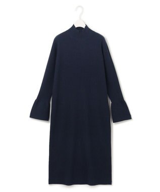 ICB L 【洗える】 ヴィスコースリブハイゲージ ニットワンピース ネイビー系
