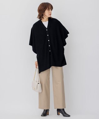 23区 ウールブレンド マルチウェイ ストールケープ ブラック系