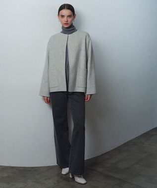 BEIGE， 【WEB限定】PAYSON / ウールリバーノーカラーショートコート L.Gray