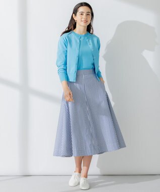 組曲 【洗える】C/Nyブロード スカート ネイビー系1