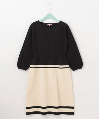 TOCCA 【洗える！】BI COLOR PONPON KNIT ニットドレス ブラック系
