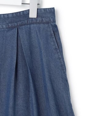 ICB L ナチュラルソフトデニム タックワイドパンツ バイオデニム