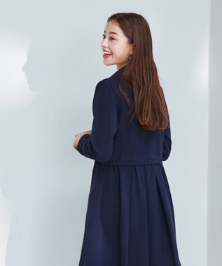 Tiaclasse 【洗える】フレアトレンチコート ネイビー