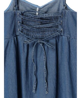 earth music&ecology デニムバックレースアップワンピース Light Indigo