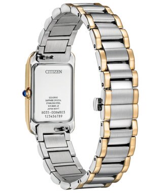 CITIZEN 【白蝶貝のレクタンギュラーモデル】使いやすいシルバーとウォームゴールドのバイカラーウオッチ ウォームゴールド