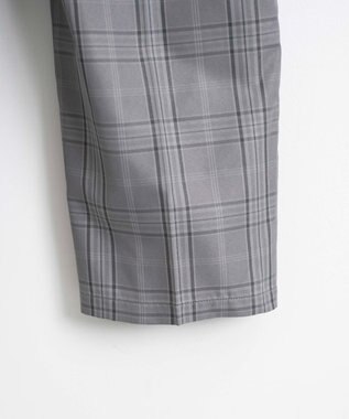 WEGO 【SCHOOLITEM】メンズスクールチェックセミワイドスラックス グレーチェック1