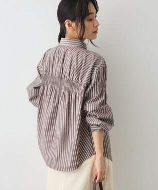 CRAFT STANDARD BOUTIQUE バックデザインレギュラーカラーシャツ Stripe Brown