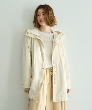 YECCA VECCA [撥水/花粉ガード]ミドル丈マウンテンパーカー Ivory