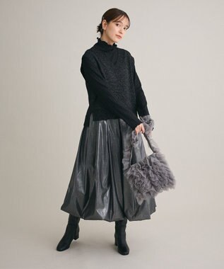 Green Parks ・Ｐｅｔｉｔ　Ｆｌｅｕｒ　ジャカードハイネックロンＴＥ Black