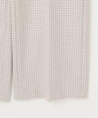 自由区 L TRギャバチェック柄ストレート パンツ オフチェック