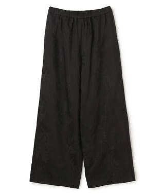 UNFILO 【ウエストゴム】ボタニカル エンブロイダリー パンツ ブラック