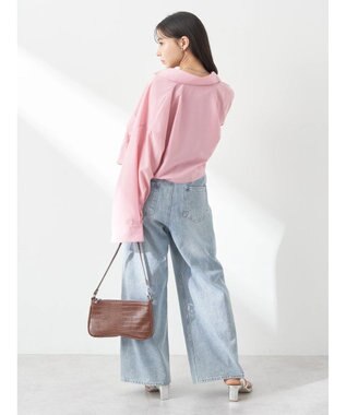 earth music&ecology ビッグポケットショートシャツ Light Pink