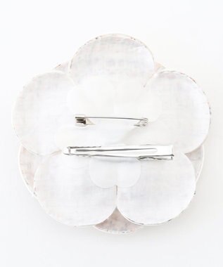 組曲 トリミングツイードコサージュ ピンク系