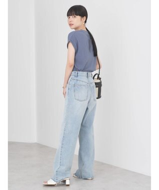 earth music&ecology フレンチスリーブリブプルオーバー Blue