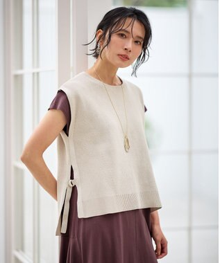 ANY スプリングニットベスト サンドベージュ