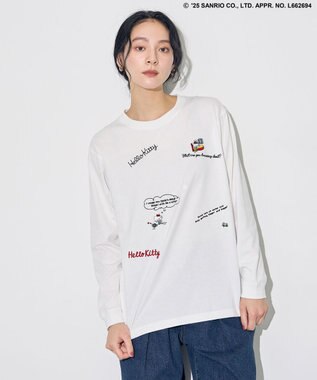 ANY 【ハローキティ×ANY】ロゴTシャツ ホワイト刺繍