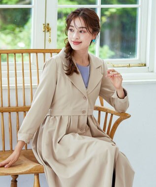 Tiaclasse 【洗える】フレアトレンチコート グレージュ