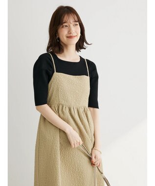 Green Parks ・ＥＬＥＮＣＡＲＥ　ＤＵＥ　フクレキャミワンピース Beige