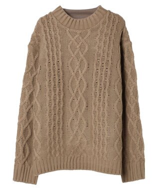 CRAFT STANDARD BOUTIQUE ケーブルニットドッキングスウェット Mocha