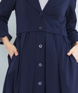 Tiaclasse 【洗える】フレアトレンチコート ネイビー