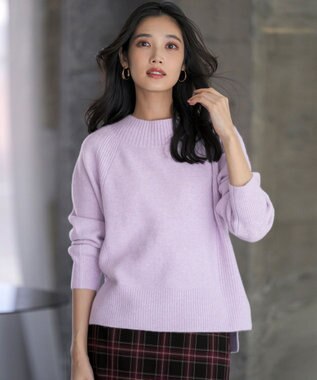 ANY SIS ボートネックAir ニット ラベンダー