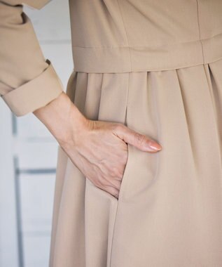 Tiaclasse 【洗える】フレアトレンチコート グレージュ