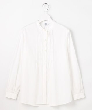 J.PRESS LADIES S 【洗える】BEZコットンナイロン ストライプ ピンタック ブラウス ホワイトドビー系1