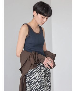 AMERICAN HOLIC バイカラーテレコタンクトップ Navy