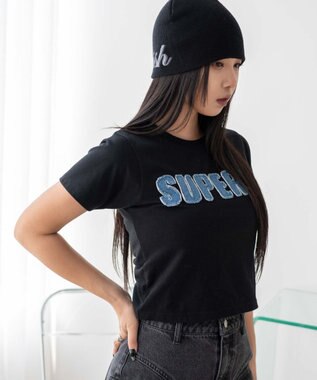 WEGO デニムロゴT ブラック