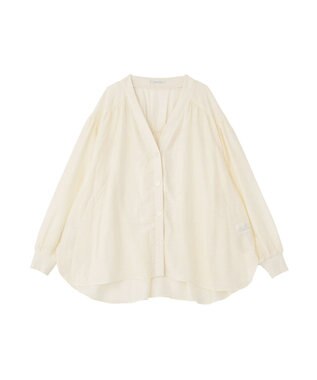 Green Parks リブドッキングシアーシャツ Ecru